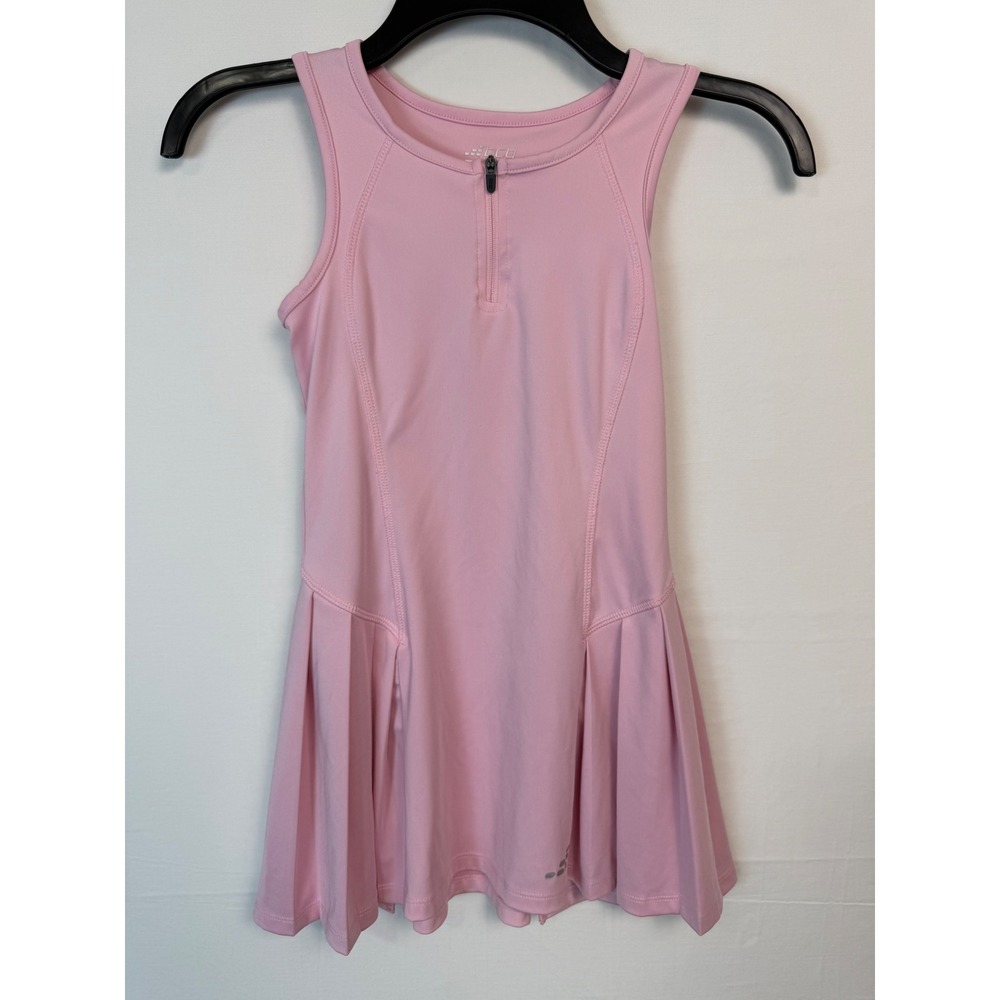 BCG Summer Dress‎ Girls Size 7 Pink Quarter Zip Pleated Sleeveless Athletic